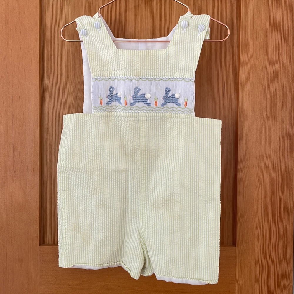 Shrimp & Grits Easter 🐣 Bunny 🐰 Embroidered Smocked Jon Jon